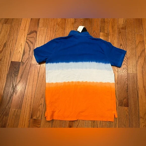 Polo Ralph Lauren Polo Shirt Classics 3 Fit Blue White Orange Mens Large New